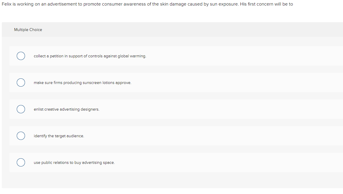 Multiple Choice collect a petition in support of