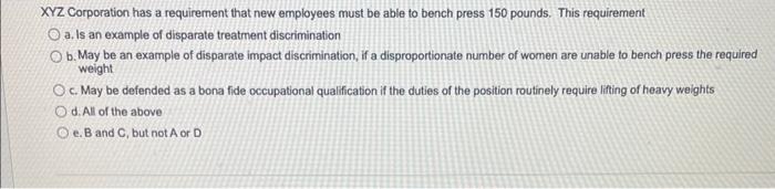 XYZ Corporation has a requirement that new