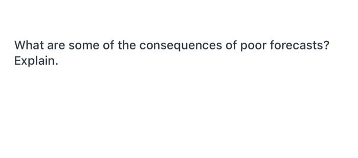 What are some of the consequences of poor