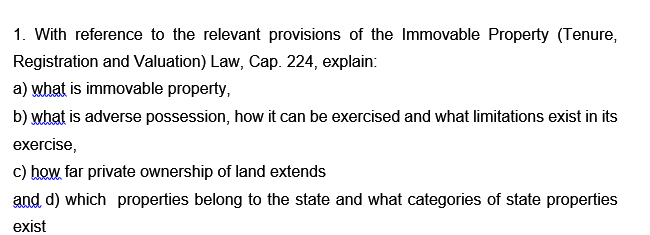 1. With reference to the relevant provisions of