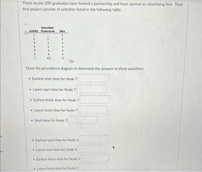 slack time for Node 5 critical path seperated