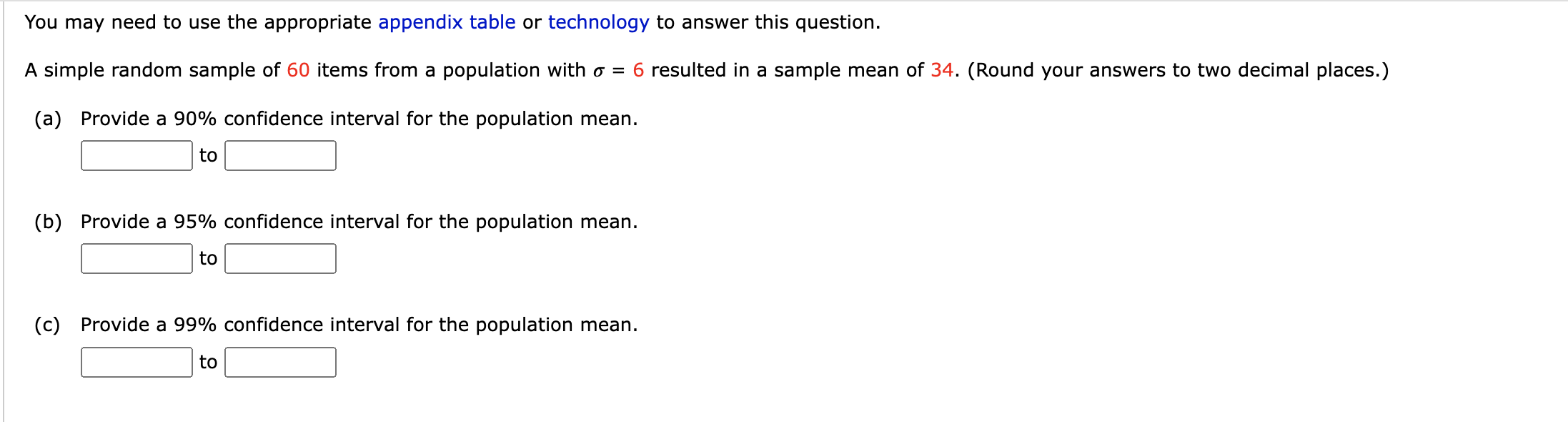 You may need to use the appropriate appendix