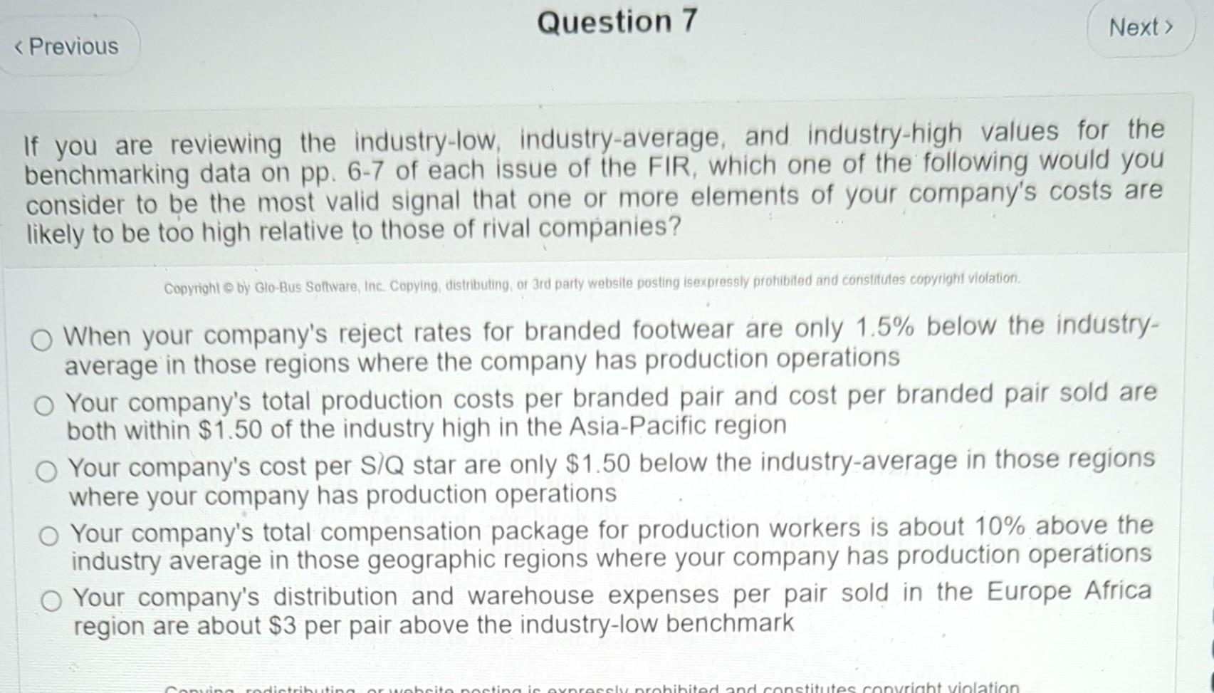 If you are reviewing the industry-low,