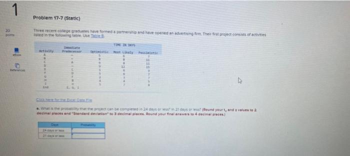 1 Problem 17-7 (State) 20 Three recent cohtees
