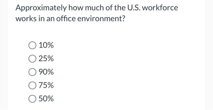 Approximately how much of the U.S. workforce