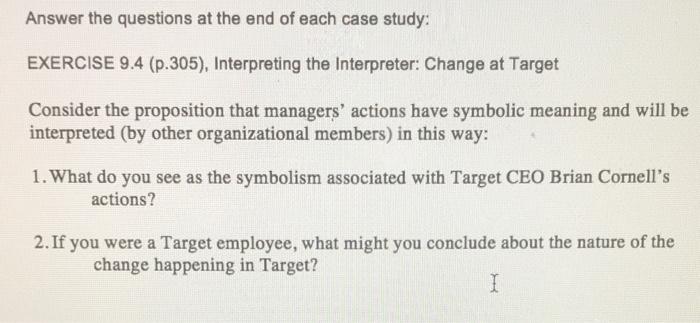 Answer the questions at the end of each case