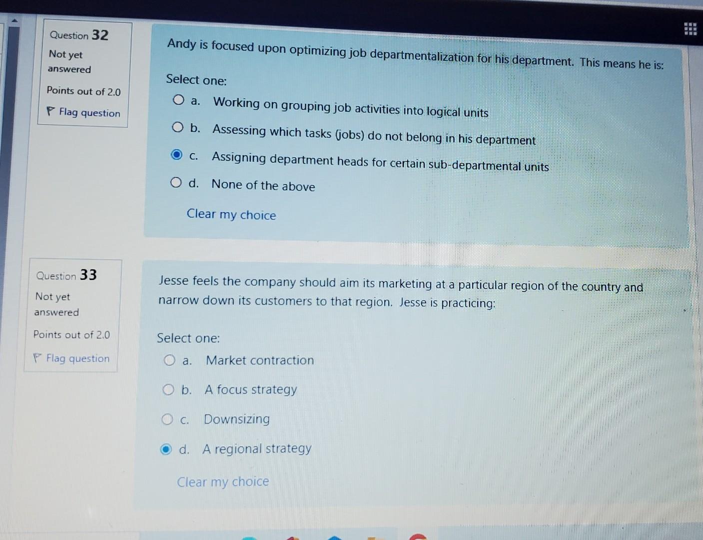 can someone please answer questions 32 and 33