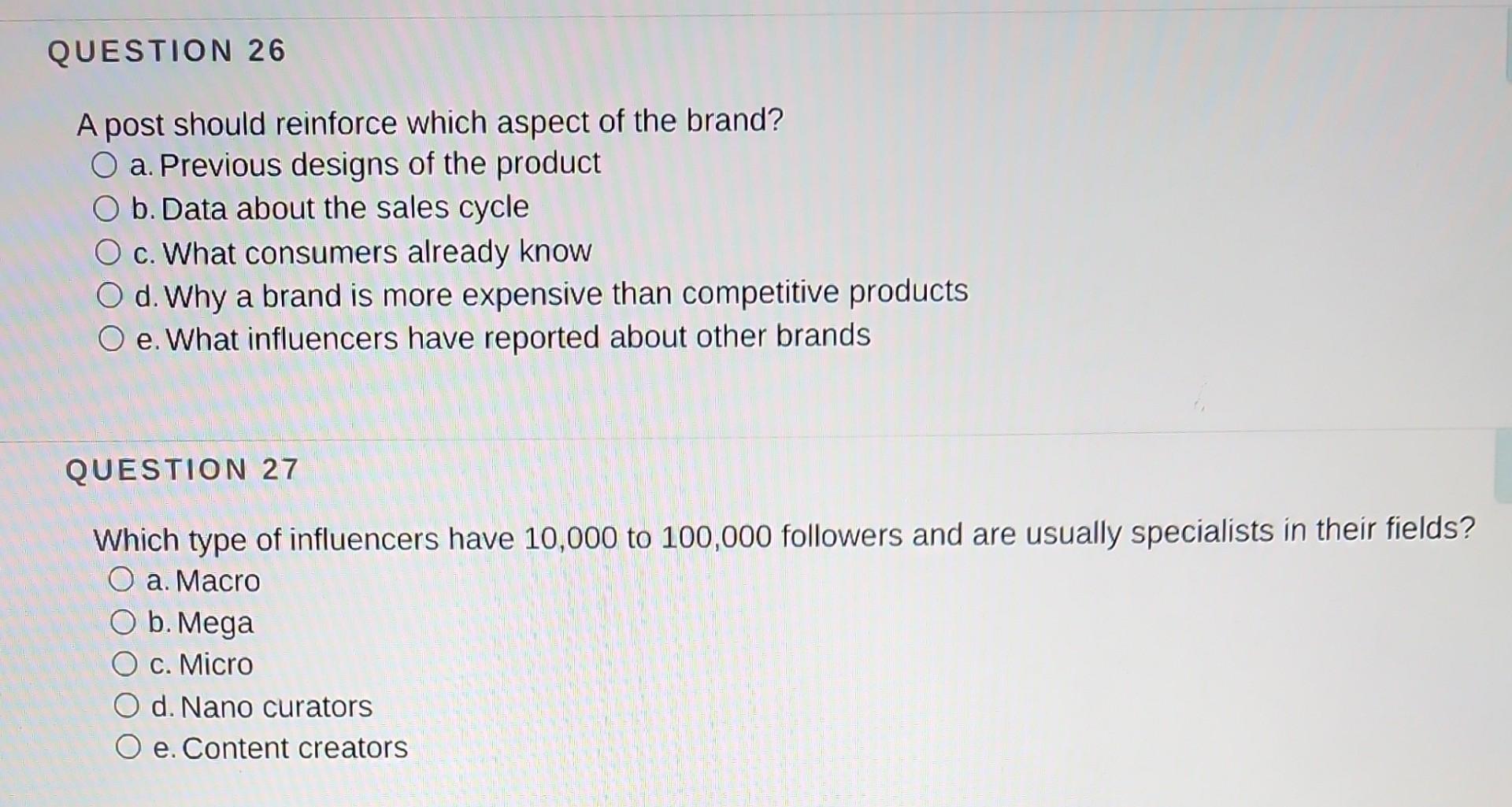 A post should reinforce which aspect of the