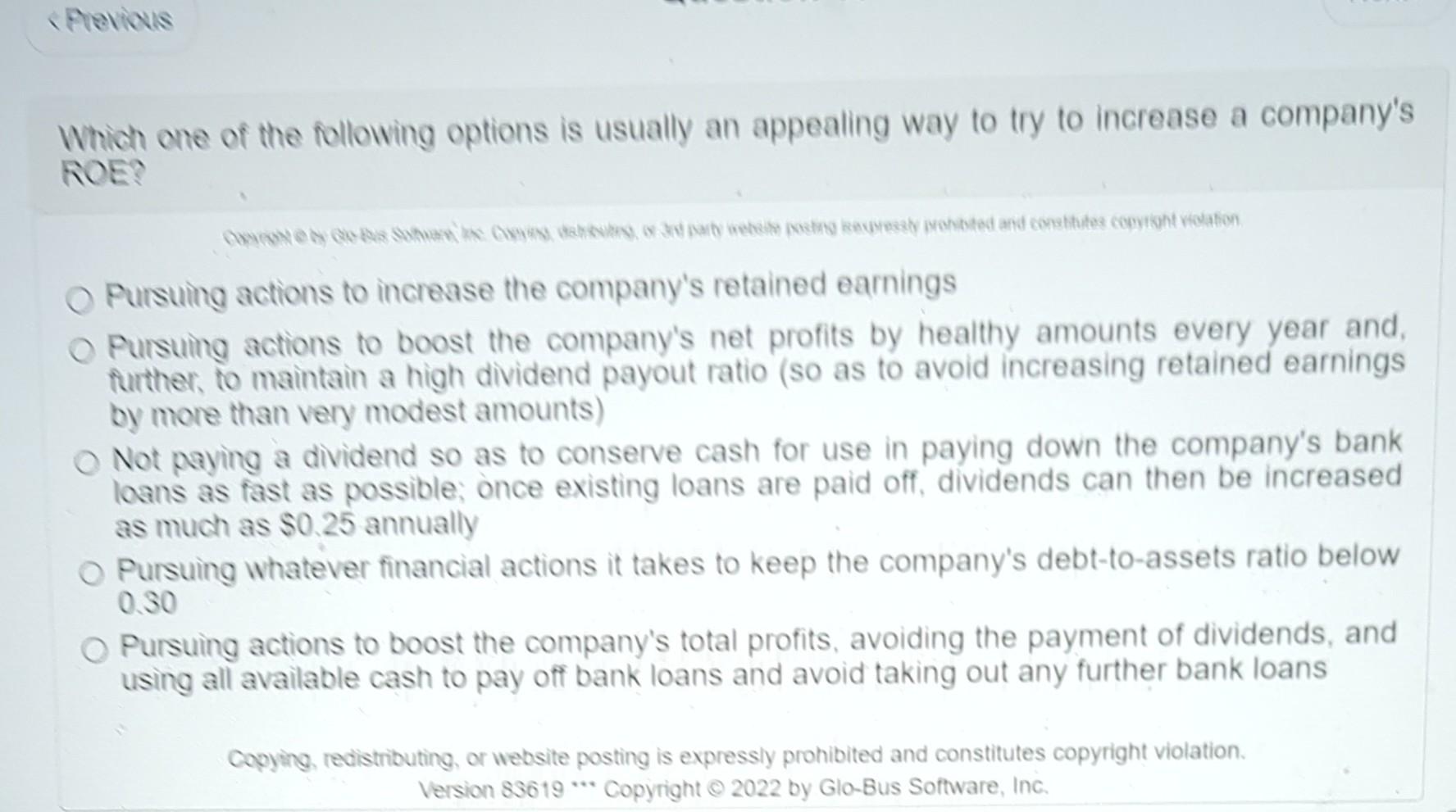 Which one of the following options is usually an