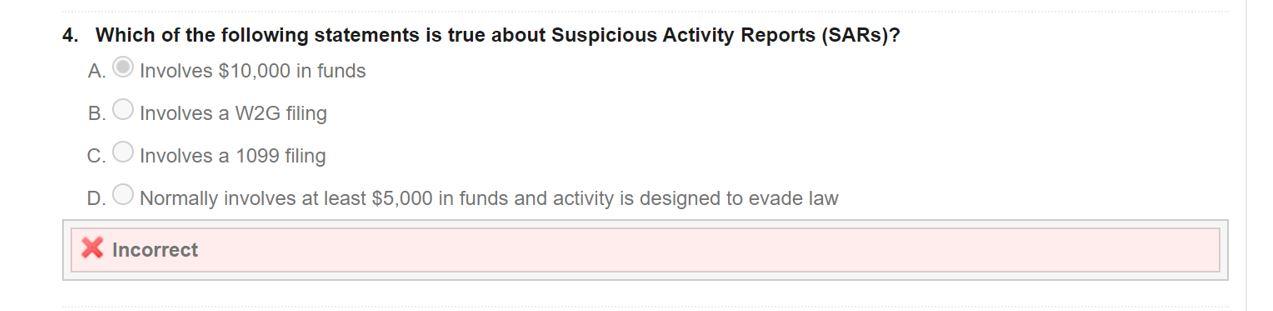1. Unusual Activity Reports (UARs) are required