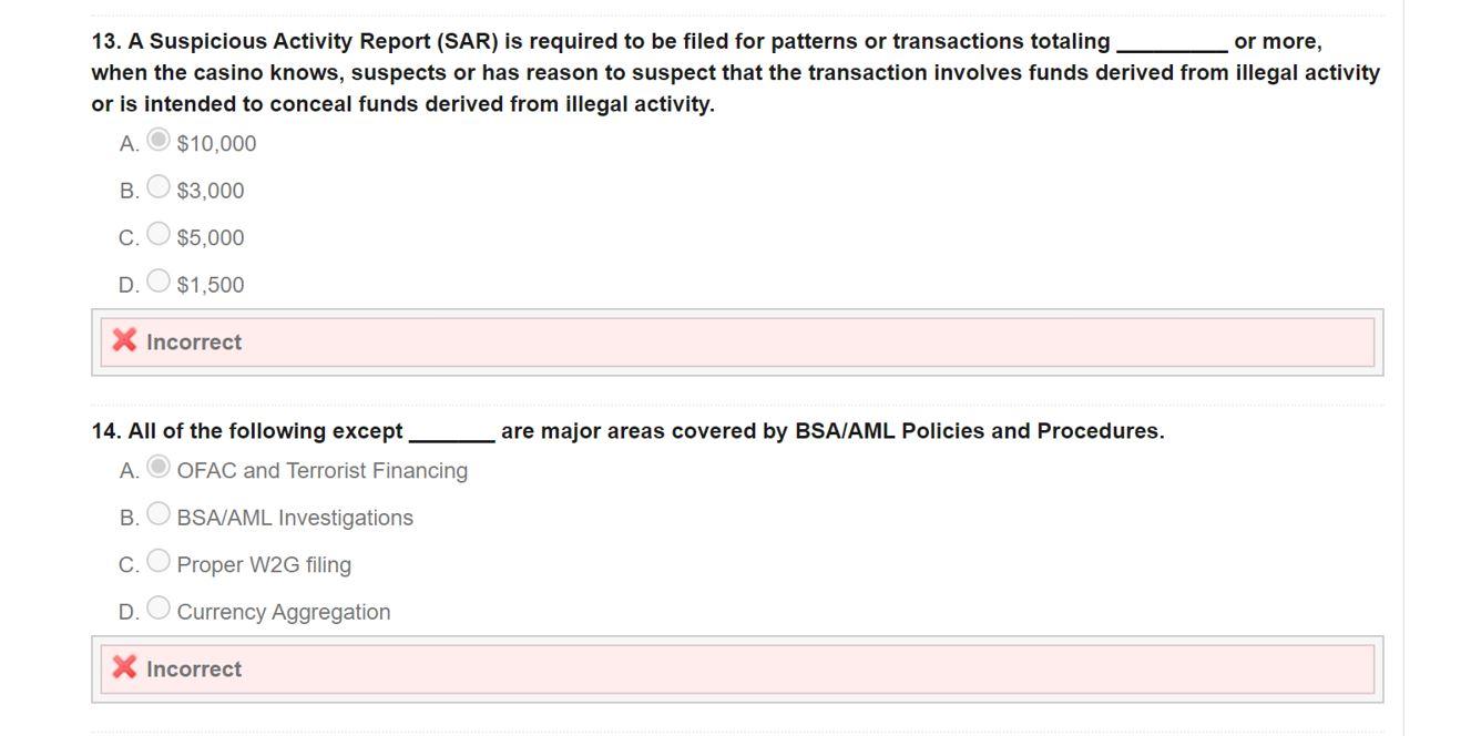 1. Unusual Activity Reports (UARs) are required