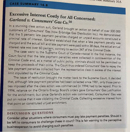 ummary 16.8. CASE SUMMARY 16.8 Excessive Interest