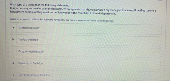 What type of a decision is the following