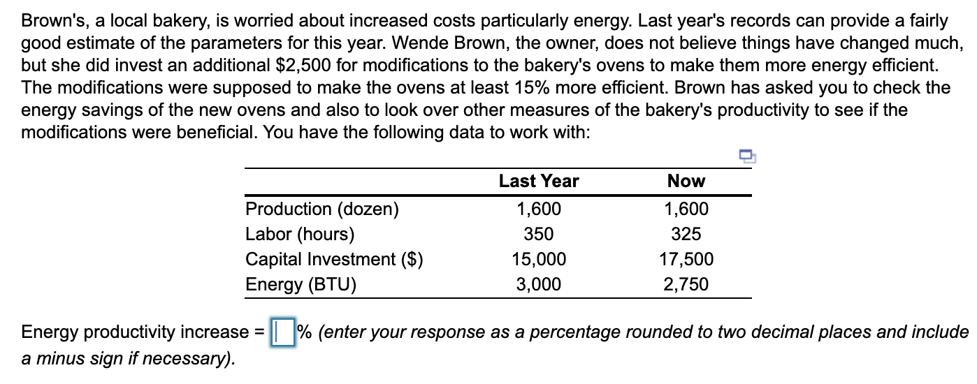 Brown's, a local bakery, is worried about