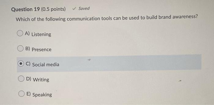 Question 20 (0.5 points) Saved Using a strong and