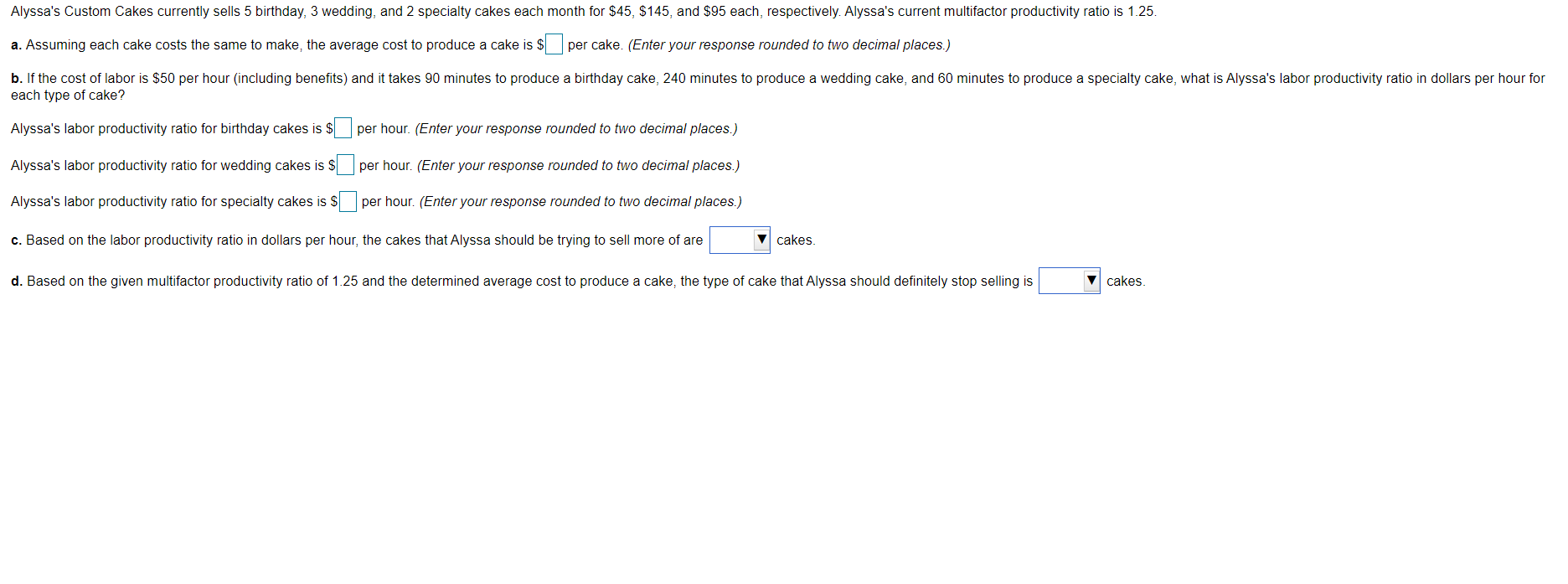 Alyssa's Custom Cakes currently sells 5 birthday,