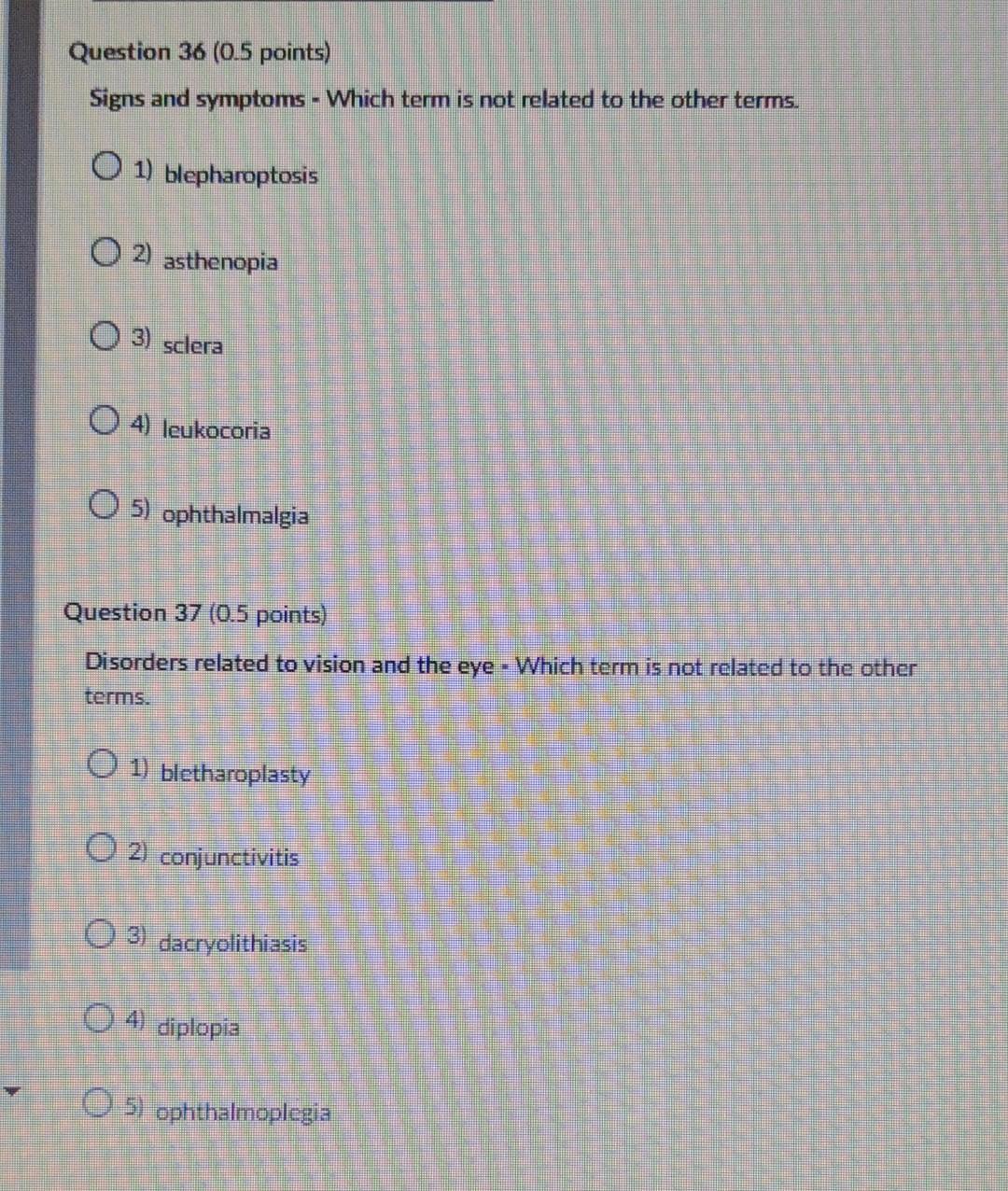 Signs and symptoms - Which term is not related to