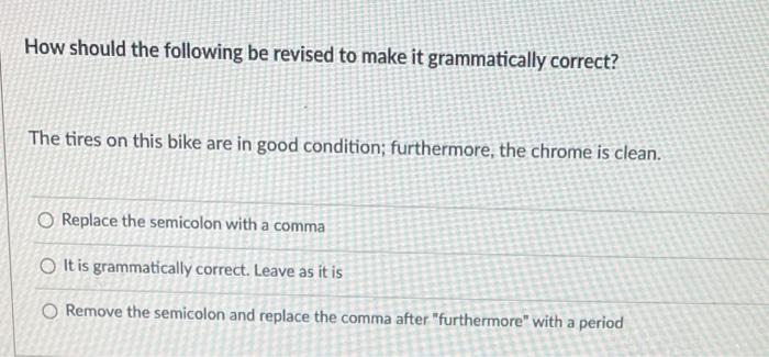 How should the following be revised to make it