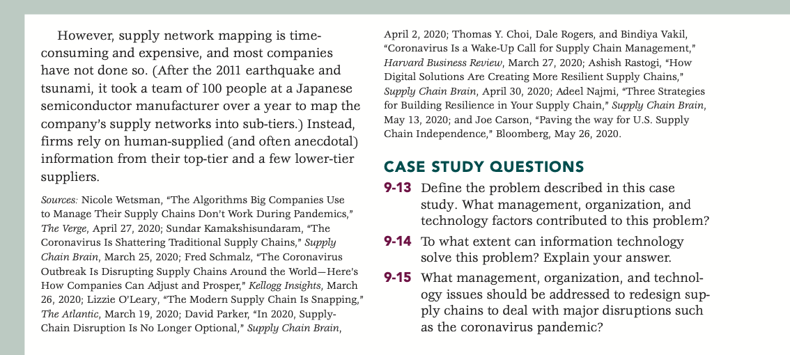 case study 9-13 Define the problem described in