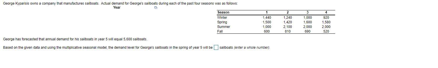 4 George Kyparisis owns a company that