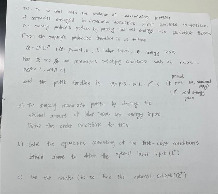 the problem of maximizing proftits This company