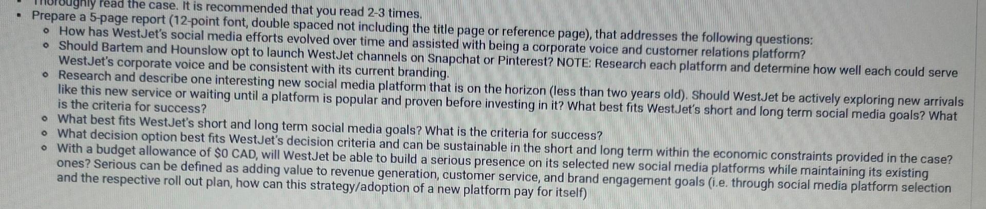 westjet: new social media strategy. Ivey