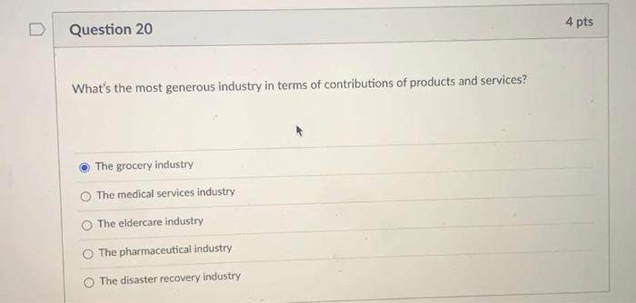 Question 19 4 pts Which one of the following