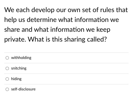 BUSINESS COMMUNICATIONS We each develop our own