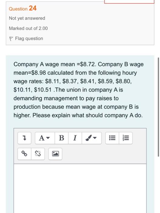 Question 24 Not yet answered Marked out of 2.00
