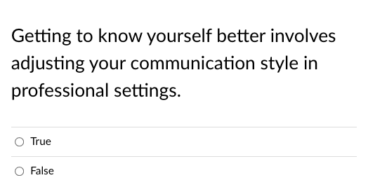 BUSINESS COMMUNICATIONS We each develop our own