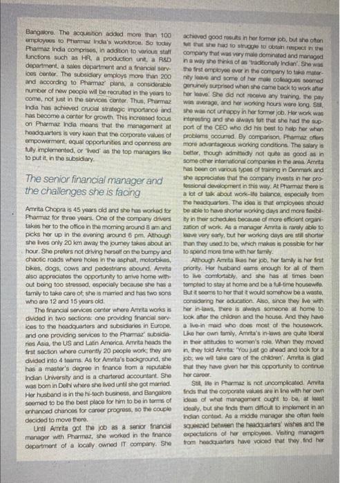 one question only from this case study: Identify