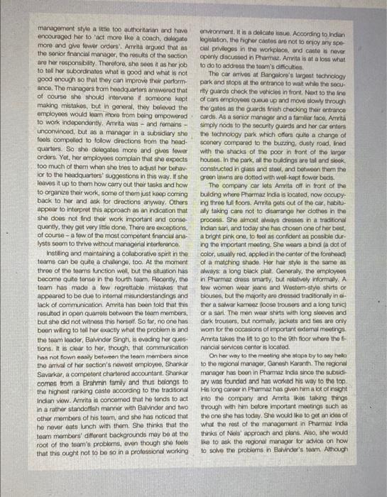 one question only from this case study: Identify