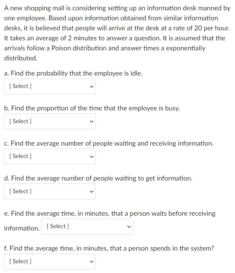 A new shopping mall is considering setting up an