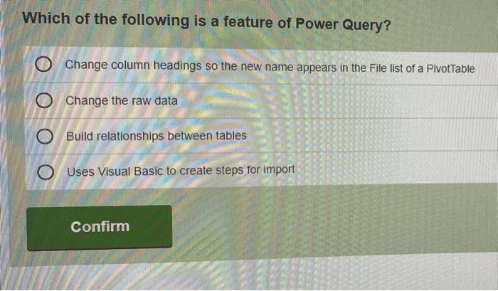 What is Contiguous data? O A method of storing