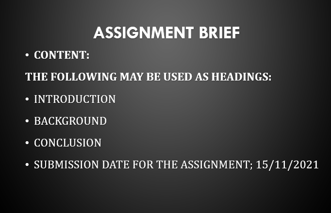 QAD400S SEM 2 ASSIGNMENT BRIEF BELLVILLE