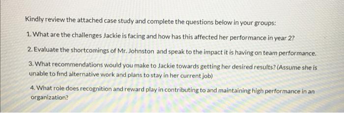 Kindly review the attached case study and