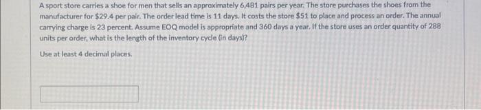 A sport store carries a shoe for men that sells