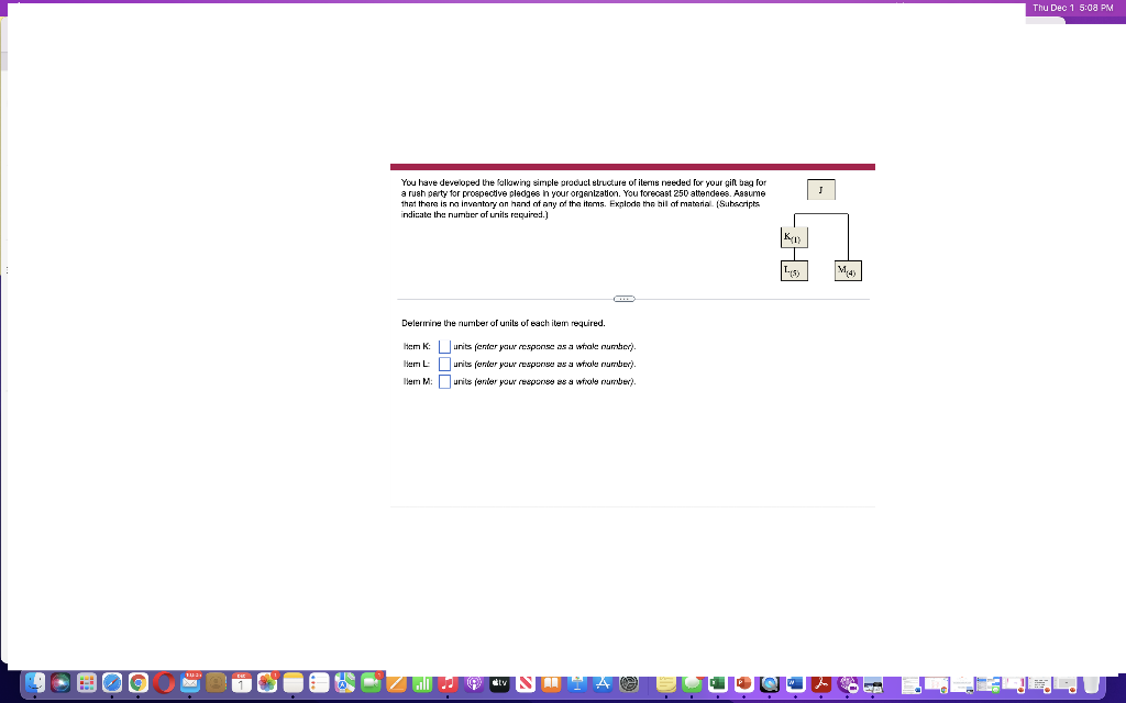 You have developed the following emple producl