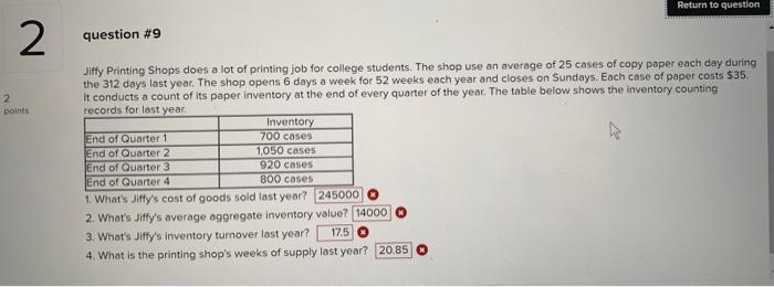 Return to question 2 question #9 2 points Jitty