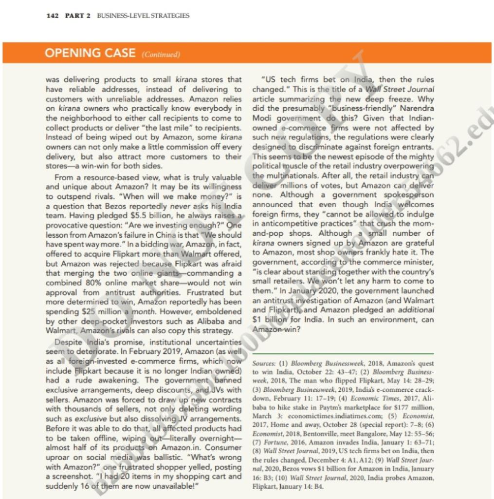 1. Why do firms such as Amazon enter foreign