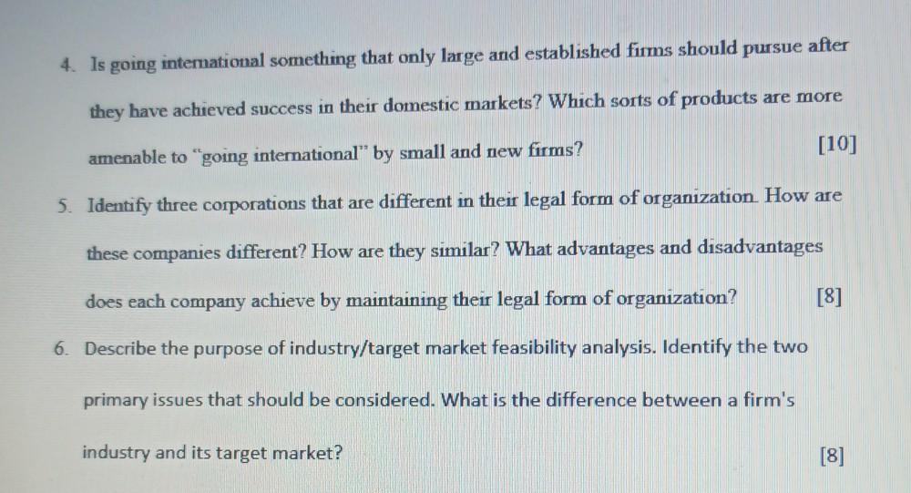 answer clearly point to point 4. Is going