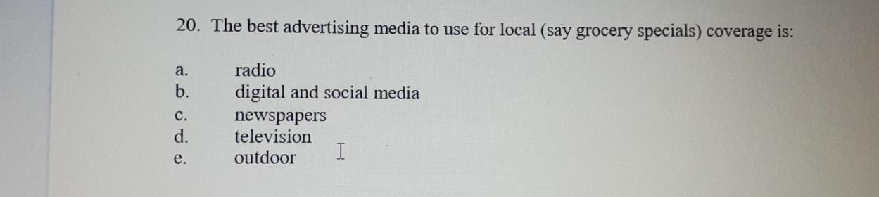 subject - marketing concept question 19 question