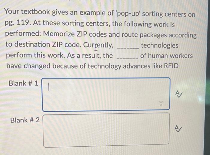 Your textbook gives an example of 'pop-up'