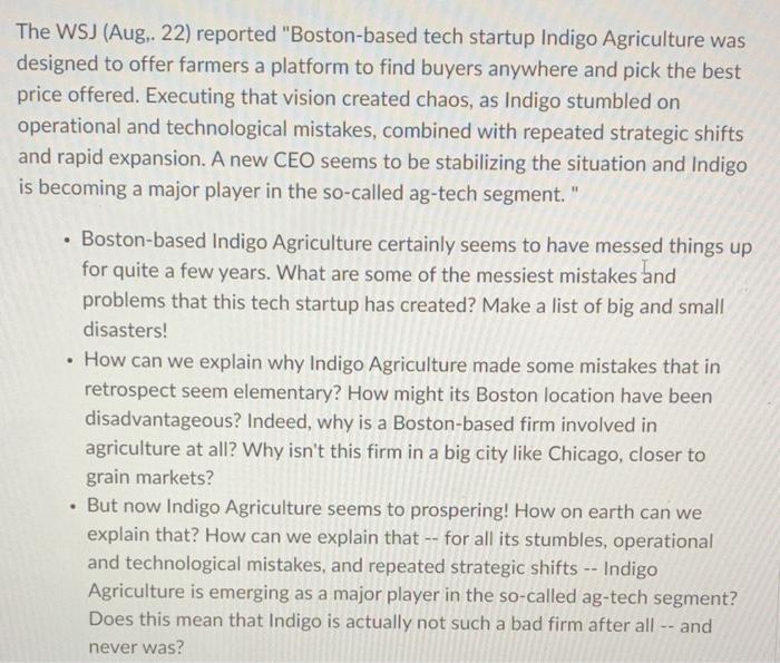 The WSJ (Aug, 22) reported "Boston-based tech