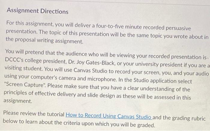 Assignment Directions For this assignment, you