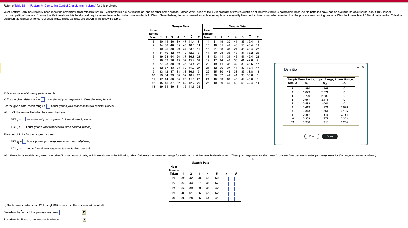 This exercise contains only parts a and b. a) For