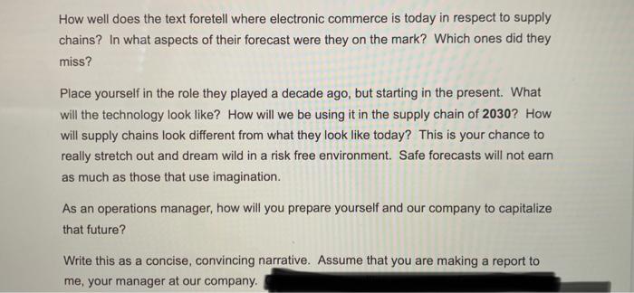 How well does the text foretell where electronic