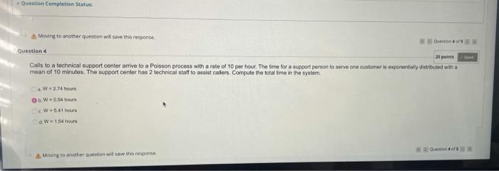 Question Completion Status Moving to another