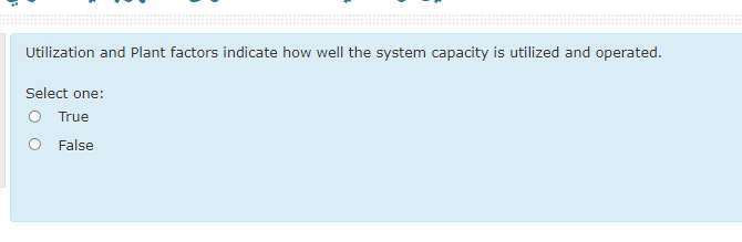 Utilization and Plant factors indicate how well