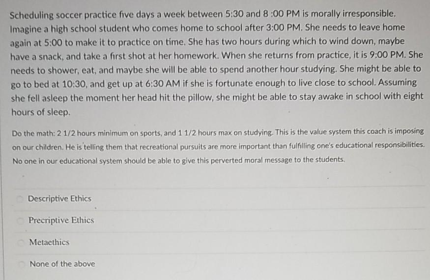 Scheduling soccer practice five days a week